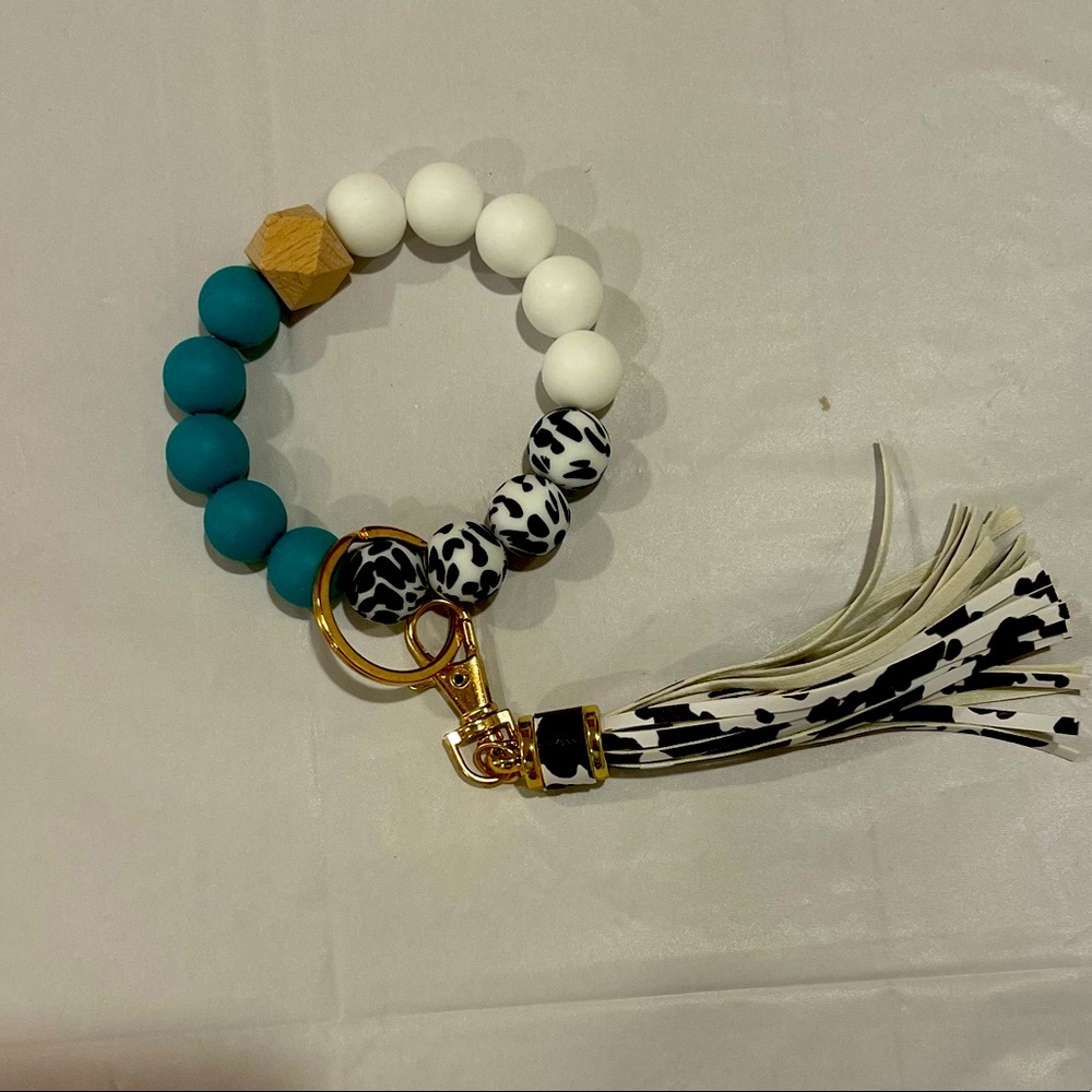 Silicone Beaded Keychain Bracelet
